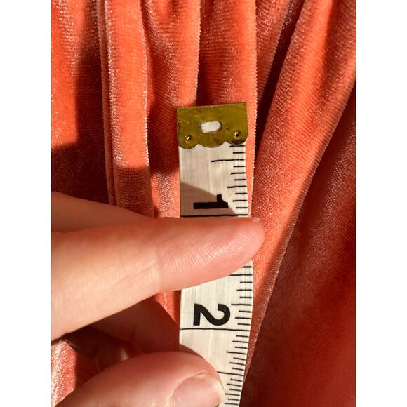 Silence Noise Romper Womens XS Orange Velvet Strappy V Neck Dressy Stretch Party - Picture 9 of 10
